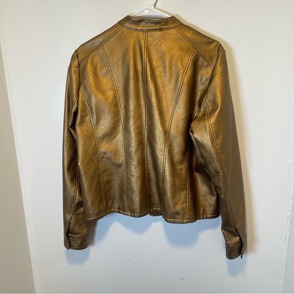 Baccini Metallic Bronze Leather Jacket View 2